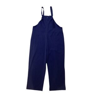 SHEIN Navy Blue Wide Leg Jumpsuit Overalls Bib Pinafore Plus Size XXL